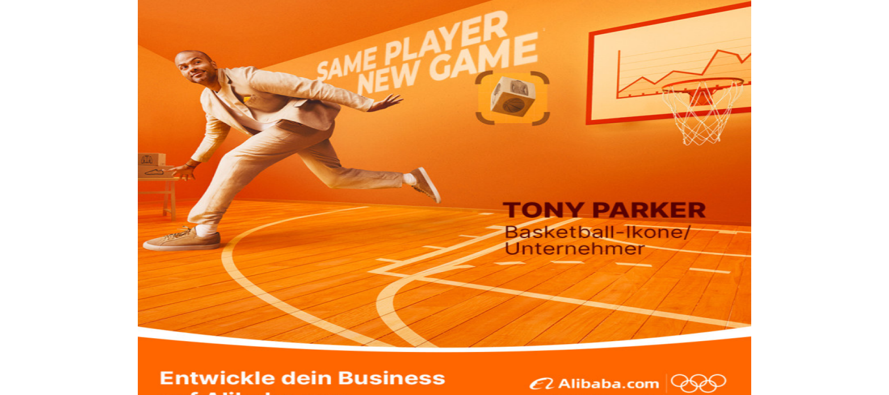 NBA-Champion Tony Parker repräsentiert Alibaba.com-Kampagne für die Olympischen Spiele Paris 2024